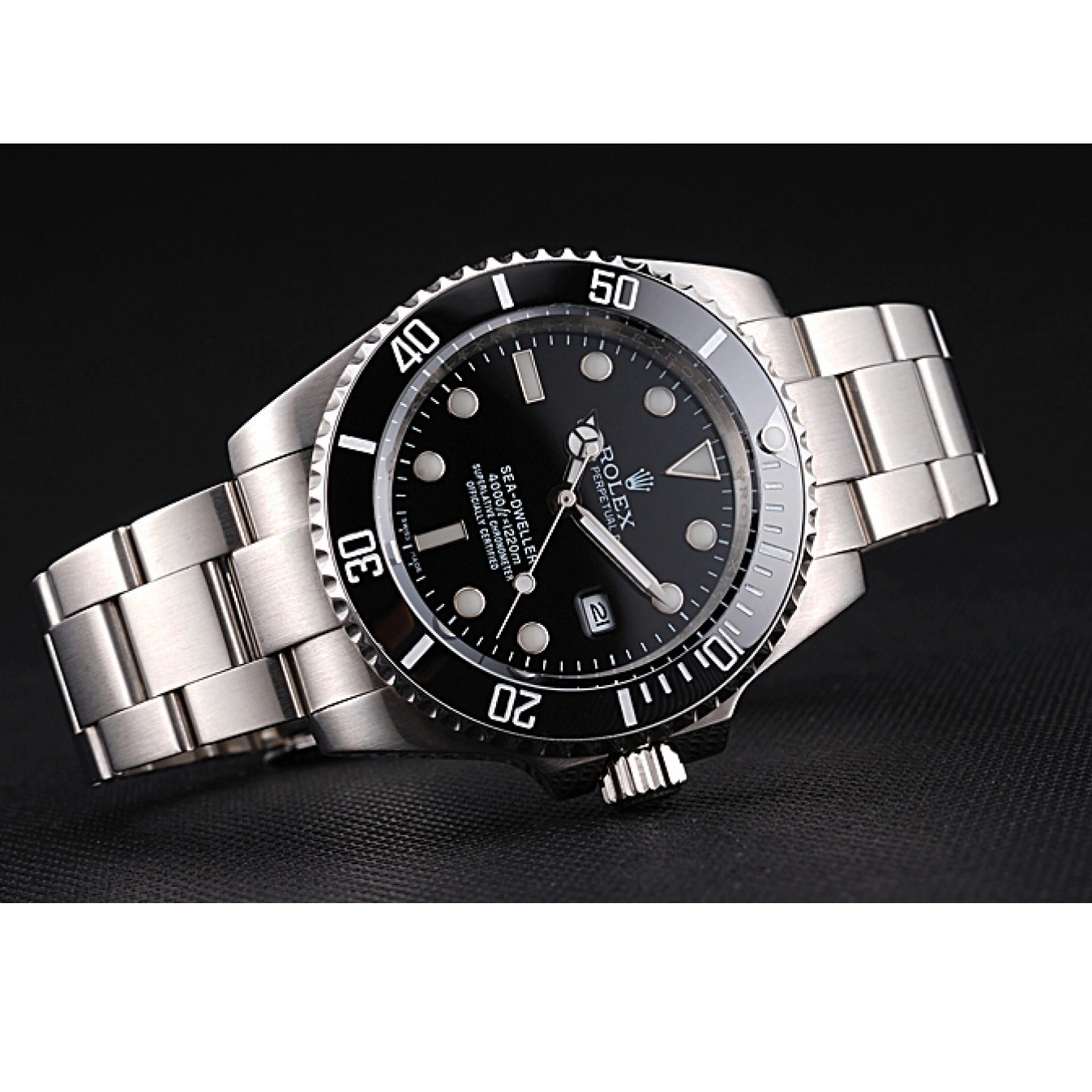 Aaa replica Steel Dwellerr Sky Case Stainless And Rolex 622837 Dial Black Bracelet 0815